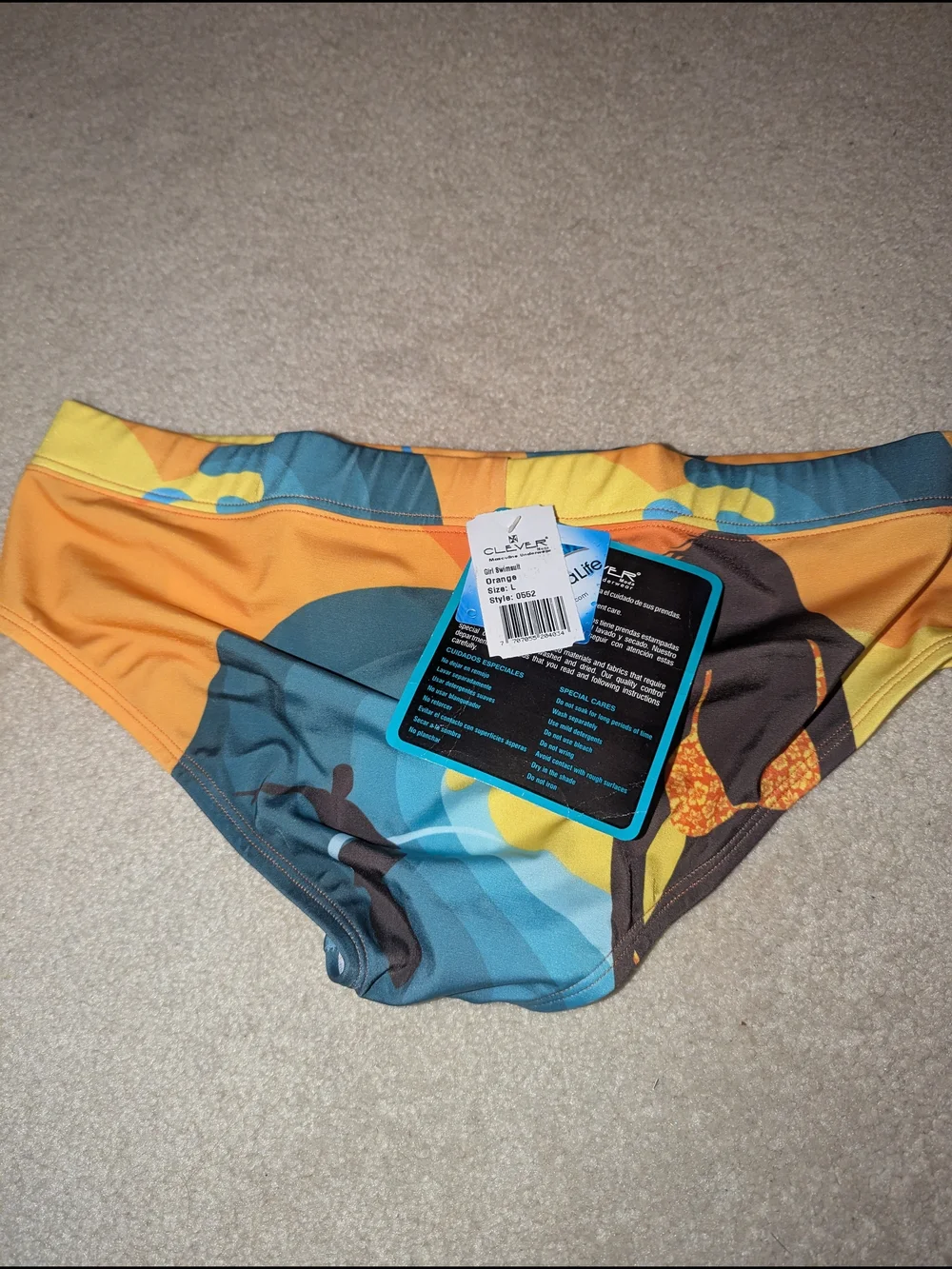 Nwt CLEVER MEN'S SWIMSUIT BRIEF Sz LARGE